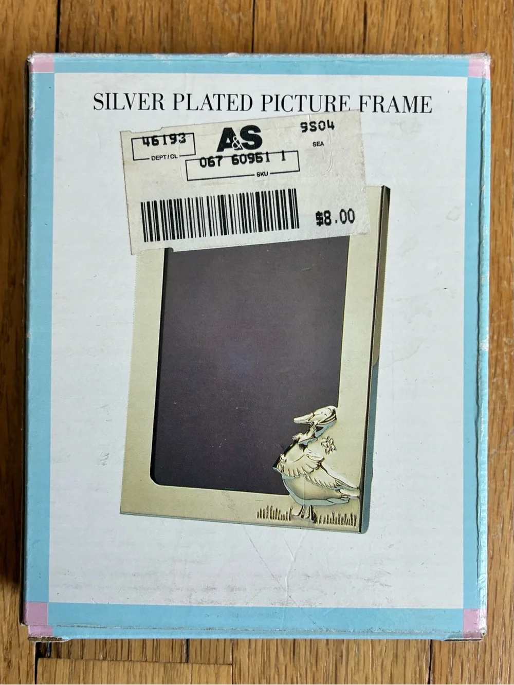 NIB Silverplated Brass Photo Frame, Made for A & S, New Vintage